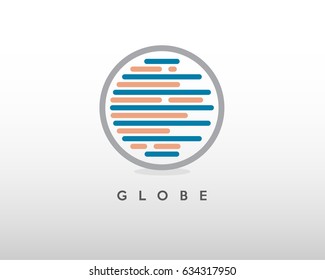 Globe Abstract logo design vector, with circle and colored