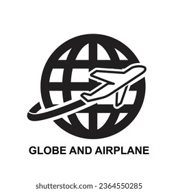 Icono de globo y avión aislado en ilustración vectorial de fondo.