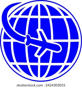 Icono de globo y avión, icono de viaje. Diseño vectorial reemplazable.