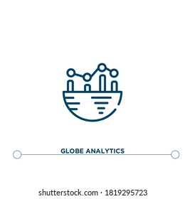 globe analytics outline vector icon. simple element illustration. globe analytics outline icon from editable business concept. can be used for web and mobile
