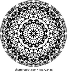 Globe arabesque black on transparent background