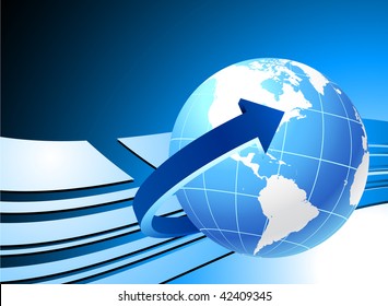 globe with arrow background