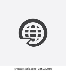 globe arrow cut identity template icon design element