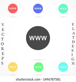 Globe and arrow "Go to web" - website icon. Globe icon and arrow that clicks on it. Black pictogram isolated on white background.
