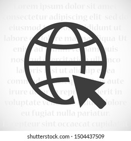 Globe and arrow "Go to web" - website icon.  