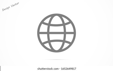 Globe and arrow "Go to web" - website icon. Globe icon and arrow that clicks on it. Black pictogram isolated on white background.