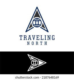 Globe and Arrow Head Adecuado para el logotipo de la empresa itinerante