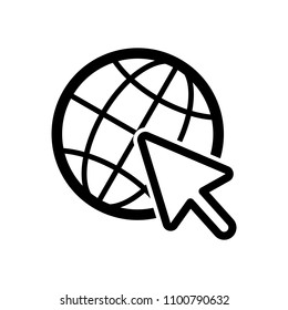 Globe and arrow icon