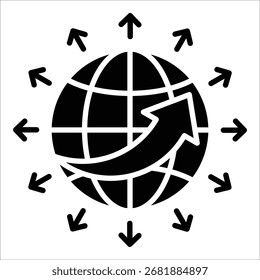 Elemento De Ícone De Globo Com Seta Para Design