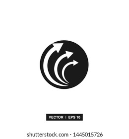 Globe arrow icon logo vector 