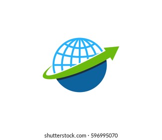 Globe Arrow Logo Design Element