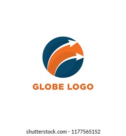 GLOBE AND ARROW LOGO DESIGN TEMPLATE