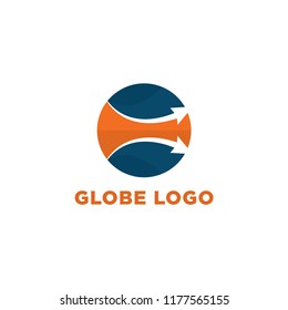 GLOBE AND ARROW LOGO DESIGN TEMPLATE