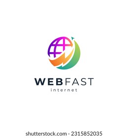 globe and arrow for network and business logo