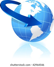 Globe with arrow Original Vector Illustrations