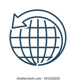 Globe with Arrow vector icon