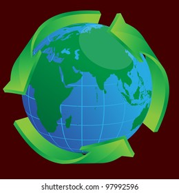 Globe and arrows
