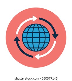 
Globe Arrows Colored Vector Illustration
