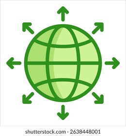 Globe With Arrows Icon Element For Design