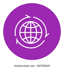 Globe mit dem Pfeilzeilensymbol.