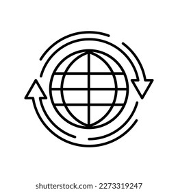 globe with arrows logo template illustration