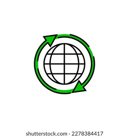 globe with arrows logo template illustration