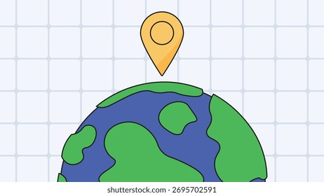 Fondo del globo con la rejilla del perno de la ubicación