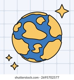 Globe background with stars and grid