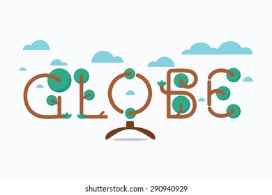 Globe background, Think green design template.