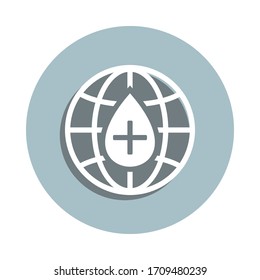 Icono de placa de globo. Glifo simple, vector plano de iconos de donación de sangre para ui y ux, sitio web o aplicación móvil