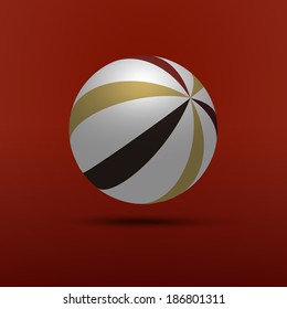 Globe or Ball Design Vector Illustration with Striped Surface