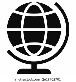 Globe ball icon black vector on white background.