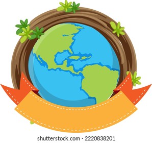 Globe con ilustración de plantilla de banner
