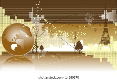 Globe Banner - Vector