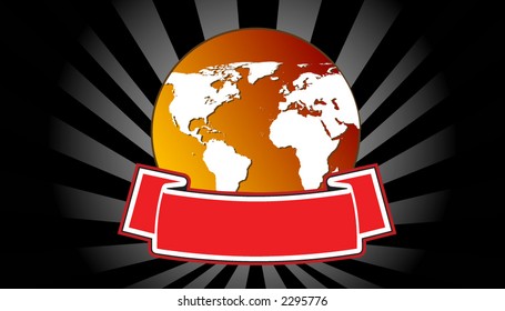 GLOBE AND BANNER (vector)