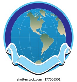 globe banner. Vector illustration. 