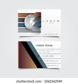 globe and bars business card template design
