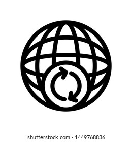 Globe best icon , template logo vector isolated emblem illustration, world simple design business , outline solid background white
