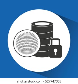globe binary concept data base security vector illustration eps 10