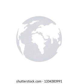 Globe black dots on a white background. Planet Earth. Vector illustration.