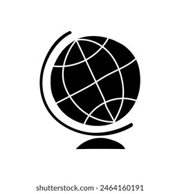 Globe black hand drawn icon