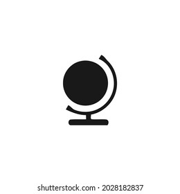 globe black icon isolated white background, for web, app, and presentation 