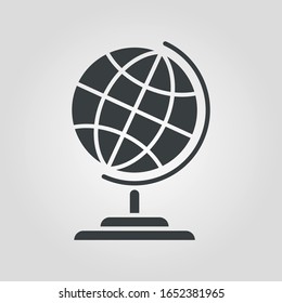 Icono negro de globo. Ilustración vectorial.