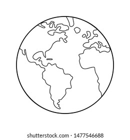 Globe black on a white background, vector illustration for design.