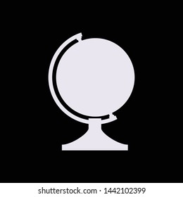 Globe, black and white vector icon