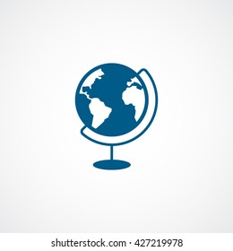 Globe Blue Icon On White Background