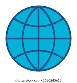 Globo En Diseño Plano Monocromo Azul, Ilustración vectorial