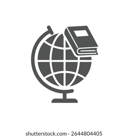 Globe and Book Representation Global Education Cultural Knowledge International Learning
