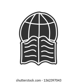 The Globe and the Book sketch icon. Element of Education for mobile concept and web apps icon. Glyph, flat icon for website design and development, app development