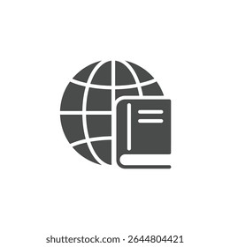 Globe and Book Symbolizing Global Education Cultural Exchange and Worldwide Knowledge Pursuit